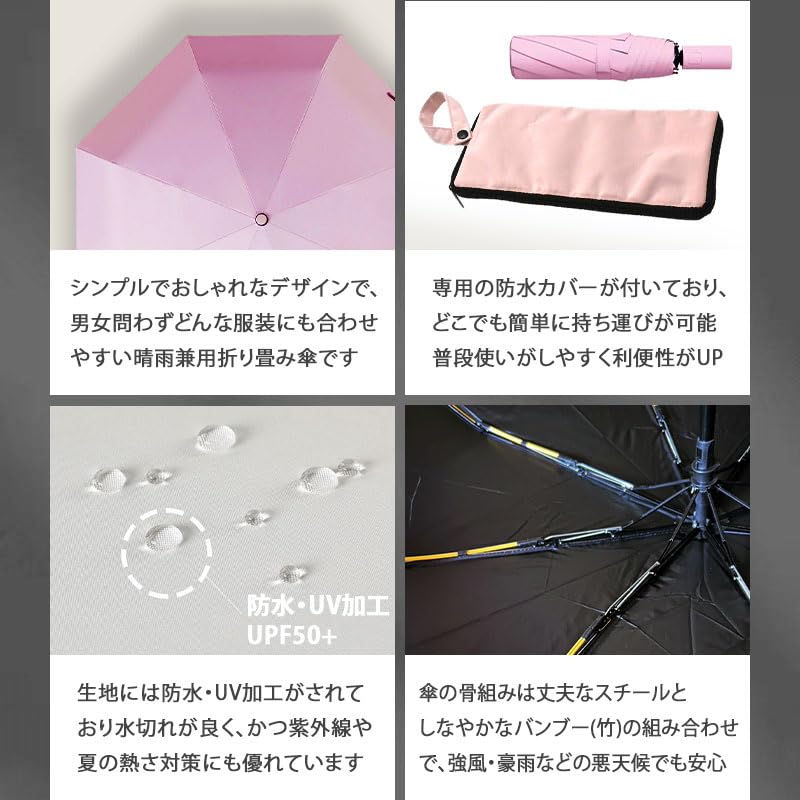 Foldable Umbrella for Sun and Rain with Waterproof Suitable for both men and Features UV protection and stylish opening Cover. women. 99.9% (UPF50+),