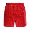 Girls Shiny Sequins Shorts Elastic Waistband Design Dance Cheerleading Competition Performance Bottom