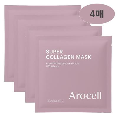 Arocell Super Power Mask EX Collagen Cord Blood Mask Pack, 4 loksnes, 1 iepakojums