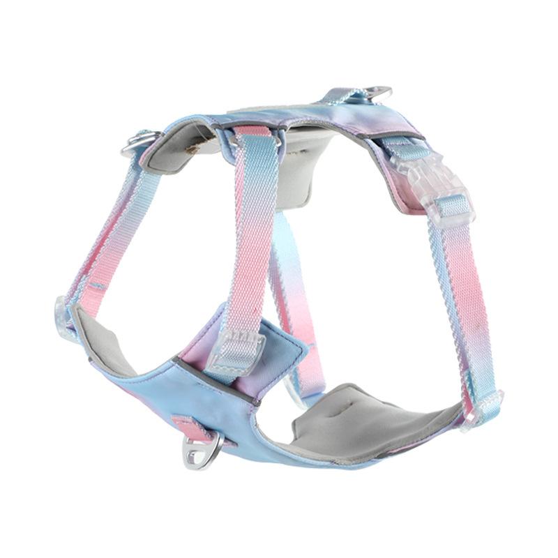 Gradually Change Color Dog Leash Vest Type Chest Back Coat Pet Chest Strap Dog Strap Medium and Large Dog Pet Supplies