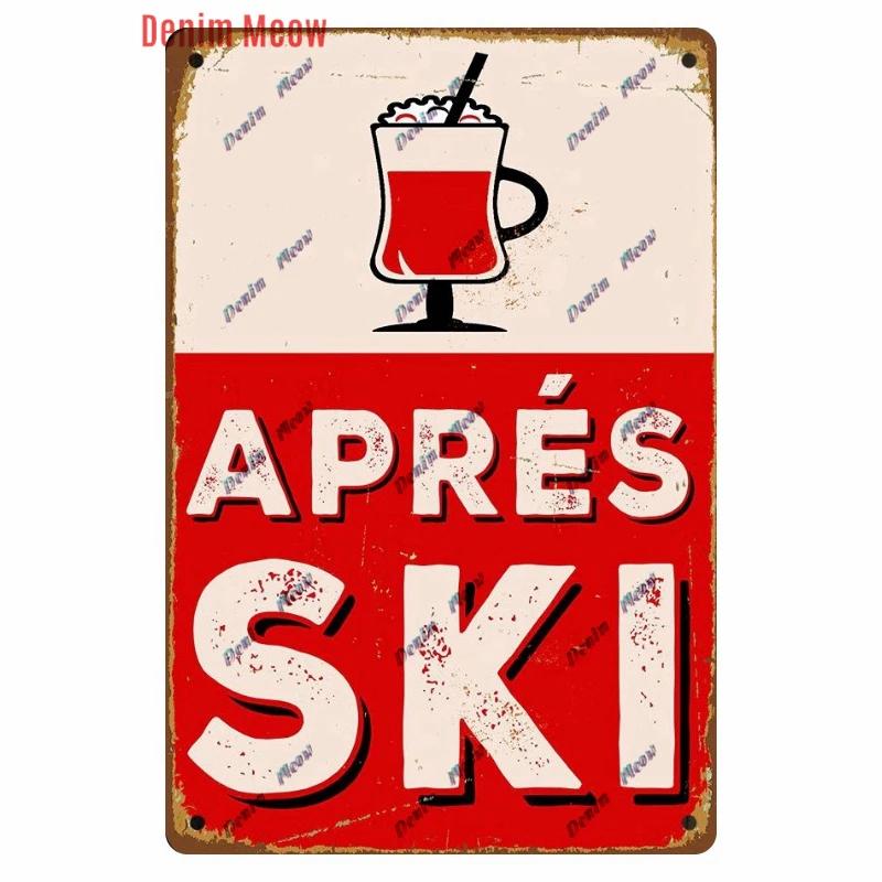 Vintage Ski Patrol Metal Poster, Retro Apres Skiing Tin Sign, Outdoor Winter Sports, Ski Team Printing Decoration, Plates, WY262