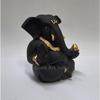 Black Terracotta Appu Ganesha with Gold Color Work for Car Dashboard Home Decor Gifting Diwali Birthday Festivals