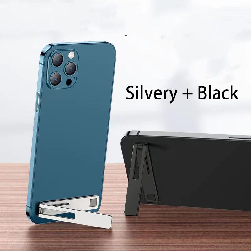 Ultra-thin Metal Folding Mobile Phone Mini Holder Invisible Back Stick Phone Desktop Bracket Alloy Portable Phone Support Stand