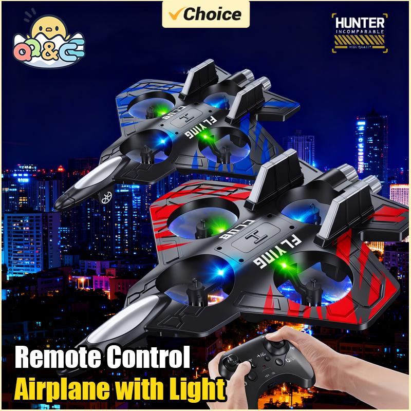 2.4G RC Plane With LED Light 360 Flip Fighter Remote Control Airplane Kids Toys for Boys Birthday Gifts