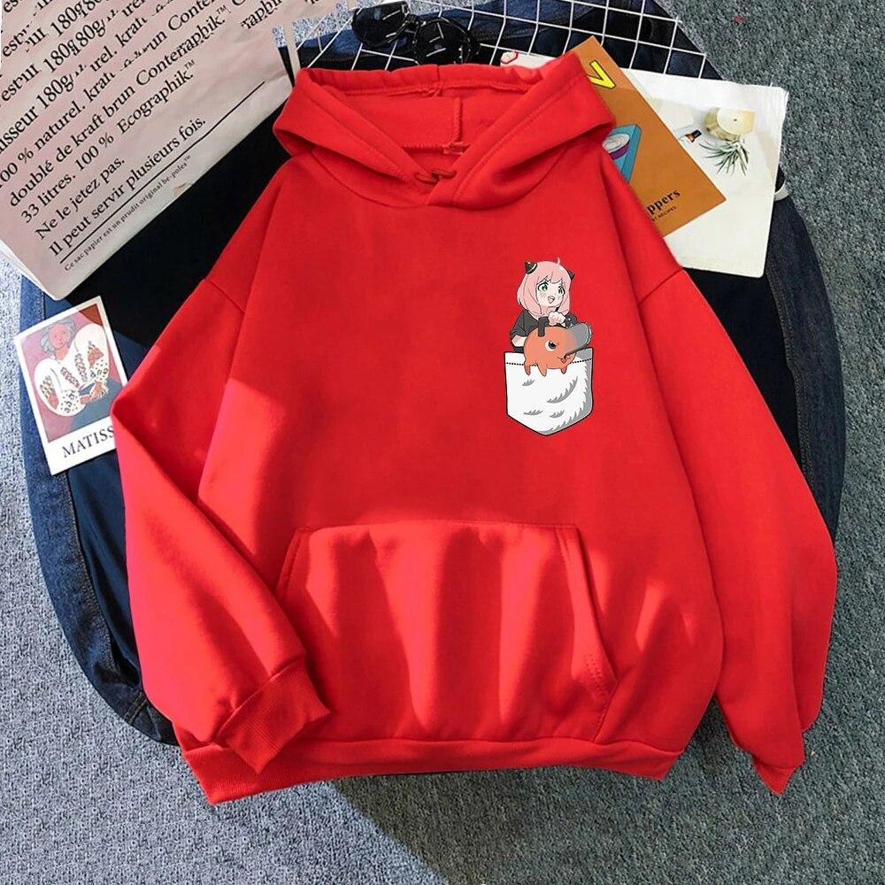 Cute Anya and Pochita Classic Hoodie Hoodies Winter Anime SPY X FAMILY Women Spring/Autumn Unisex Sweatshirt Harajuku Sudaderas Unisex