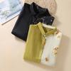 Summer Retro Patchwork Printed Shirt for Women Temperament Short Sleeved Top for Women Blouses & Shirts