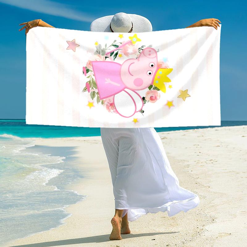 1Pc Peppa Pig Fairy Tale Beach Towel Microfiber Beach Towel Thin Absorbent For Beach Swimming Yoga Bath Sports 0917111
