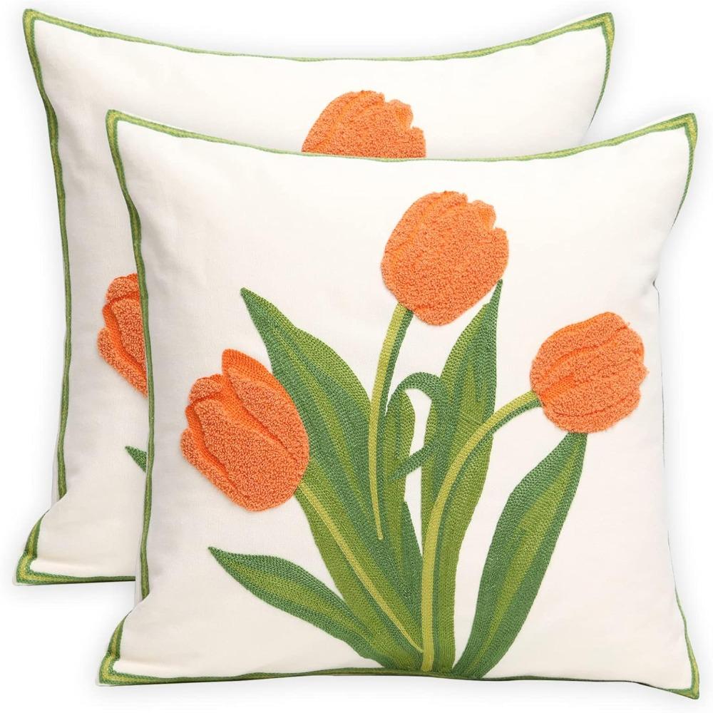 

2 шт. квадратный фермерский дом наволочка съемная наволочка тафтинговая подушка диван