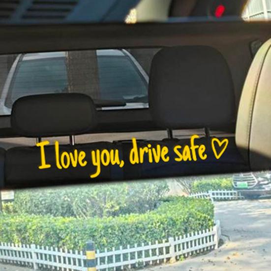 Autoaufkleber Ich liebe dich Fahr sicher Herzförmige Autoaufkleber für Fenster Rückspiegel Windschutzscheibe Stoßstange Wasserdichter Vinyl Becheraufkleber Lustig Automobil