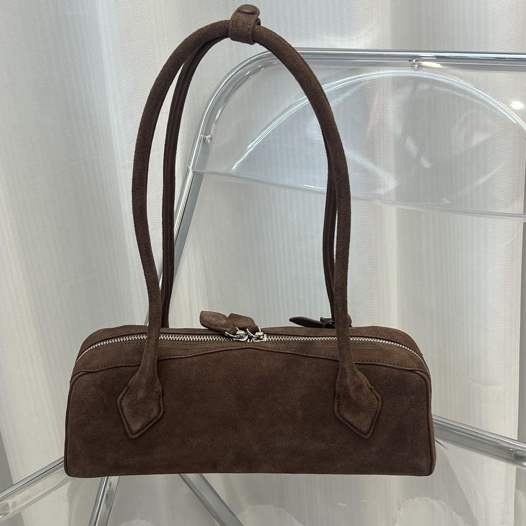 Dámská taška z pravé kůže Vzor líného jezevčíka Hovězí kůže Jednoramenní Podpažní Velkokapacitní Ruční Francouzský styl Taška pro ženy