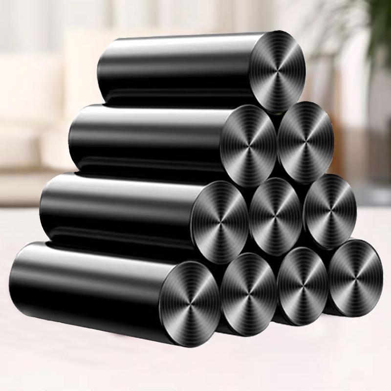 Sacos de lixo portáteis estilo colete preto, rolo de sacos descartáveis para limpeza de cozinha e casa