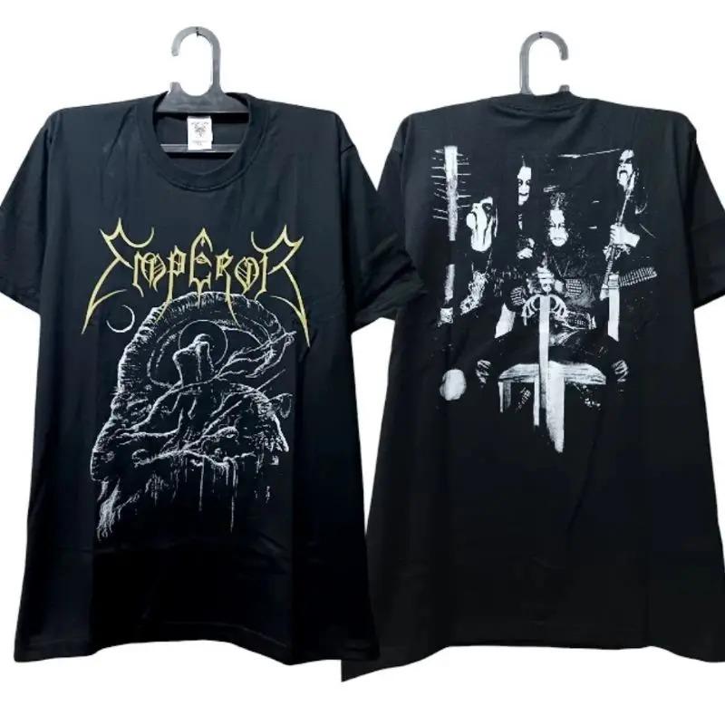 Gothic Punk Rock Tops GORGORTH Black Metal T-shirt Cotton Short Sleeves Print Casual Loose Streetwear Vintage T Shirts Unisex
