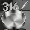 316 Stainless Steel Three-layer Frying Pan 20/22/24/26/28cm Uncoated Wok Pan Non Stick Pots Household Cooking Kitchen Cookware