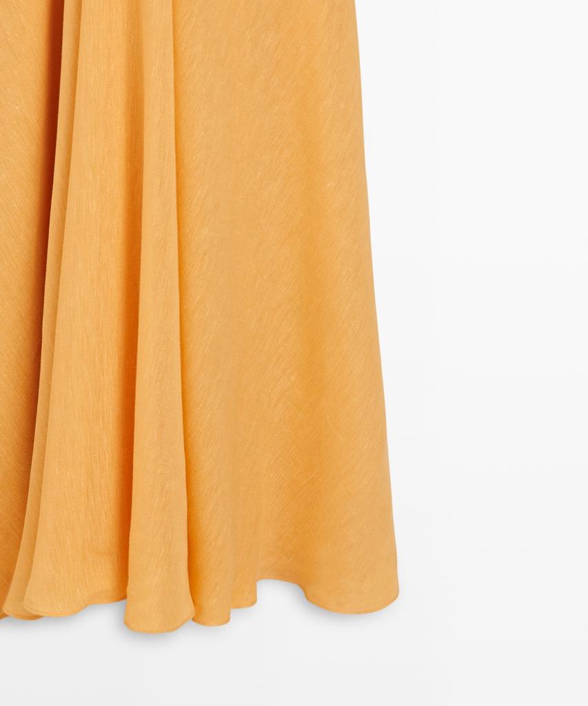Masimodutti Linen V-Neck Fluid Dress
