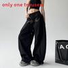Spring American Letter Embroidered Cargo Pants With Wrinkle Effect For Teenagers