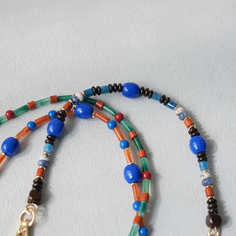 New Fashion Woman Bag Accessory Detachable Blue Beaded Chains Cute Acrylic Luxury Strap Women Elegant Bag Acrylic Handle Chain