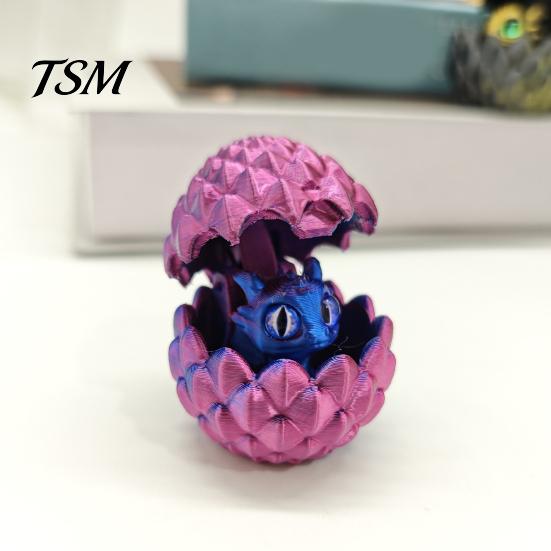Home Decor Dragon Egg 3D Printed Ornament Vibrant Color Small Size Stress Relief Fidget Toy Adorable Cartoon Statue Sculpture