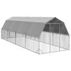 Vidaxl Gabbia con Tetto 2,5X8X2,25 M Acciaio Zincato