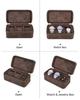Vintage Crazy Horse Leather Watch and Jewelry Travel Box - Genuine Three-Piece Storage, Portable Ornament Gift Case.