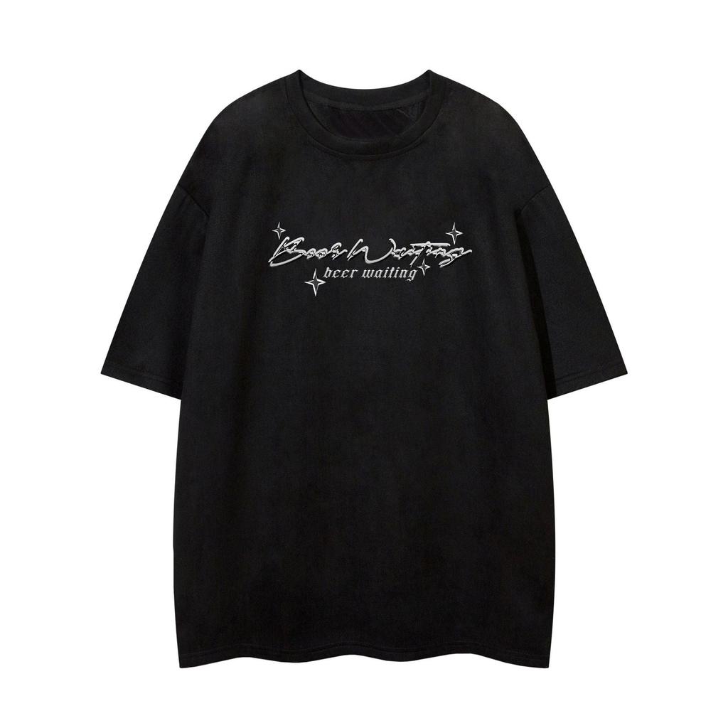 Gothic letter Y2K street trend casual Tshirt mens and womens luxury brand top