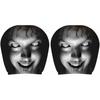 2 Pack Scary Headrest Covers for Cars, Upgraded Snug Fit Car Headrest Cover, Breathable Polyester Spooky Ghost Face Auto Seat Protector for Halloween