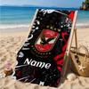 Custom Name Beach Towel Al-Ahly FC Crest Microfiber Beach Towel, Lightweight for Summer Travel, Swimming Pool Fan Birthday Gift