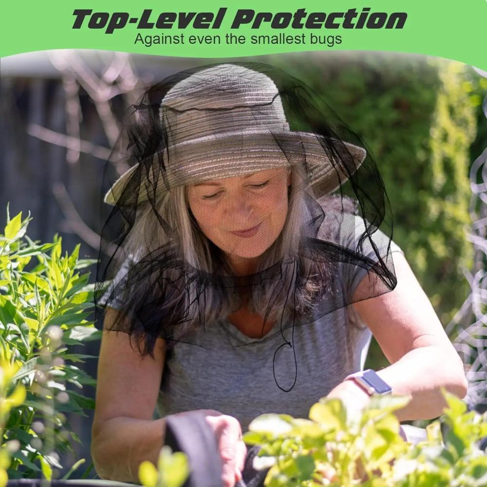 Mosquito Net Head Face Neck Protector Fly Netting Hood by Bugs Gnats Noseeums Screen Net for Outdoor Lover Extra Fine Holes