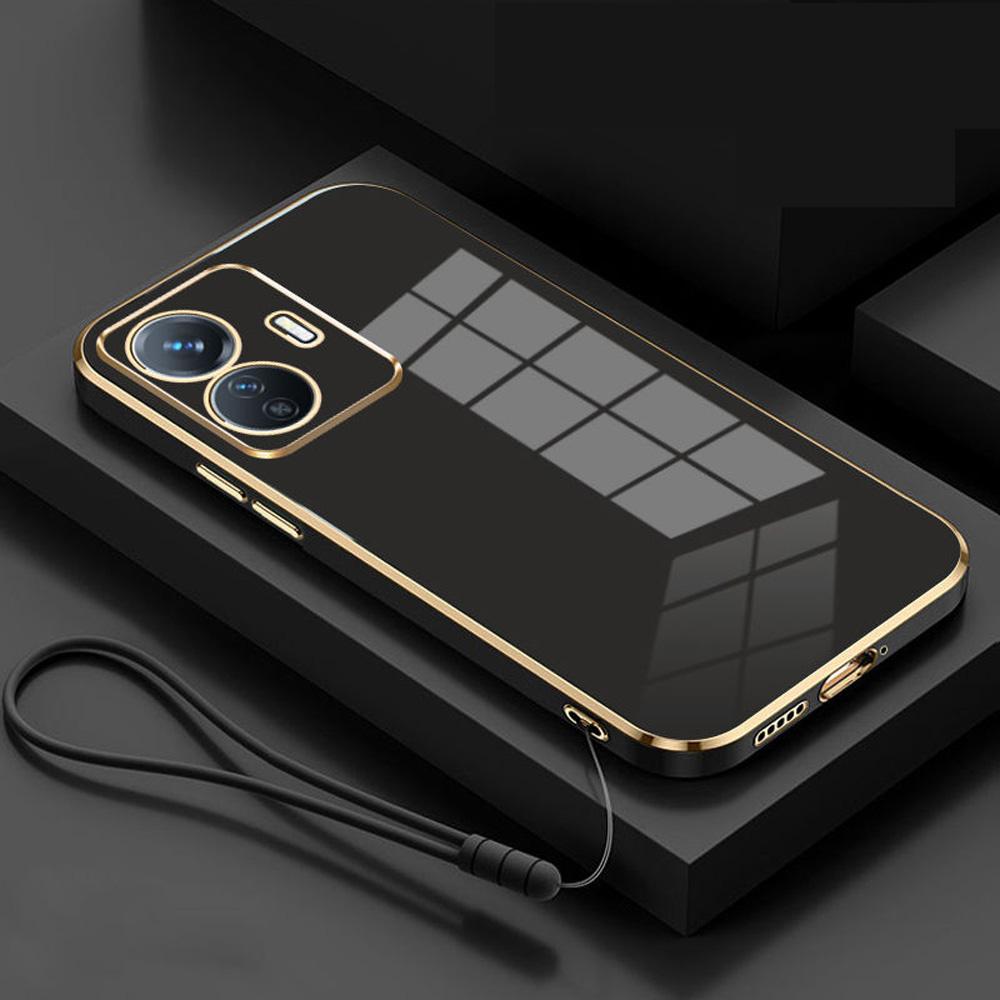 Carcasă pentru Realme C55, Realme Narzo N55, cu margine dreaptă, placare electrostatică, rezistentă la șocuri, din silicon, moale