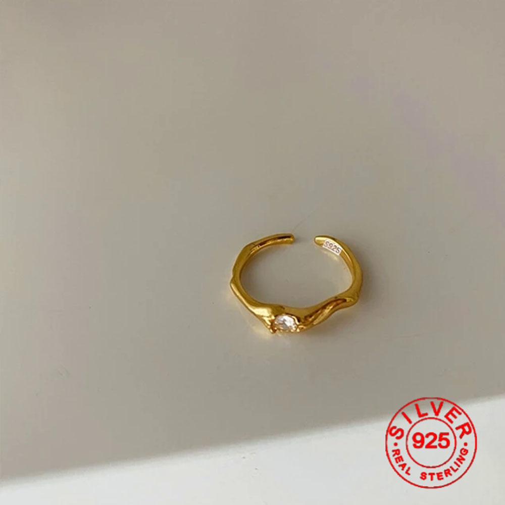 

BFCLUB Silver Color Rings For Women Zircon Gold Plated Opening Handmade Anillos Trendy Trendy Fashion Fine Jewelry