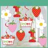 Theme Birthday Strawberry Party Decorations Spiral Hanging Decor For Venue Setup