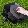 cacomi Rokuen Black Steel Finish Compact Folding Fire Pit Made in Japan Solo Use Easy Assembly Rugged Iron Hexagonal Shape Original Design by Shinsei