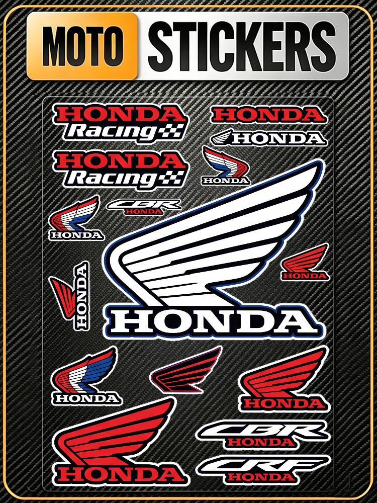 FOR HONDA RACING All Purpose Reflective Waterproof Scratch Blocker Decal Car Bike Helmet Cup Refrigerator Decorative Stickers