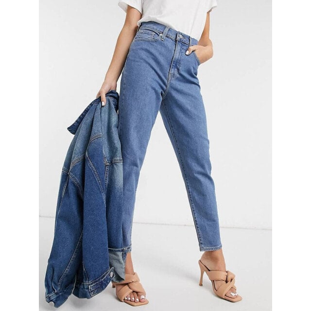 

Levi s high waisted taper jean in midwash blue
