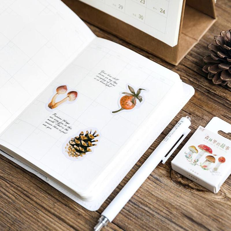 Plant Forest Mini Papírová Samolepka 46ks/krabička Dekorace Ablum Bullet Journal Diář Scrapbooking Štítek