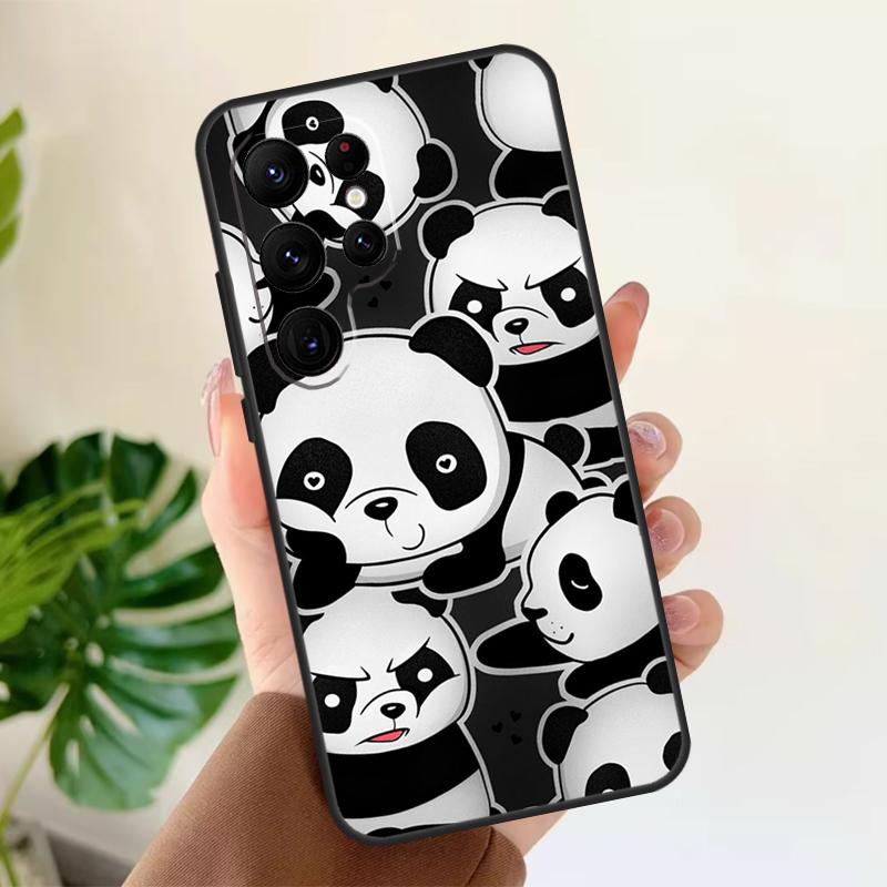 Panda Animal Soft Case For Samsung Galaxy S25 S21 S22 S23 S24 Ultra S9 S10 Plus S20 FE S24 FE Phone Cover