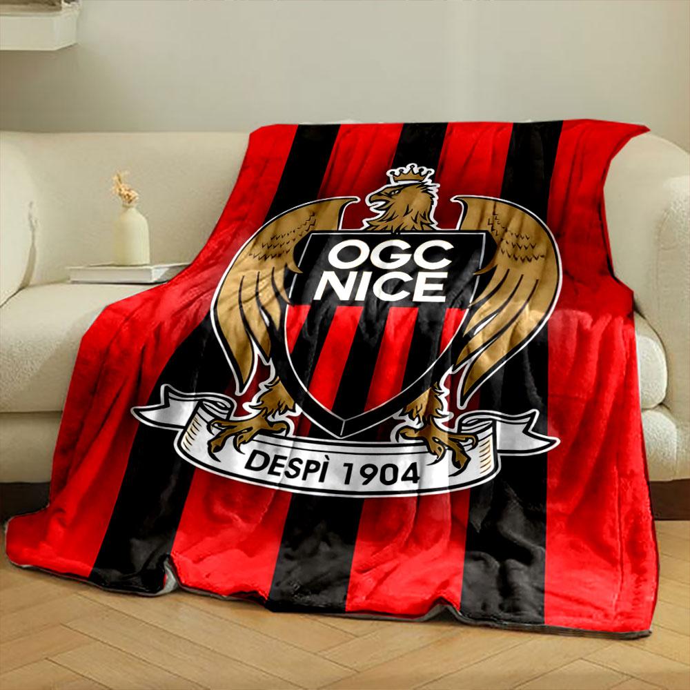 Vertical red and black stripes with an eagle emblem in the center. for all seasons blanket lunch break throw gift