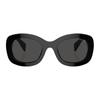 Prada Oval Sunglasses With Logo Acetate Women sunglasses Black PRA13S1AB5S0