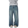 Nostalgic Washed Retro Blue Jeans Men's and Women's Neutral Style Versatile Micro-tapered Pants