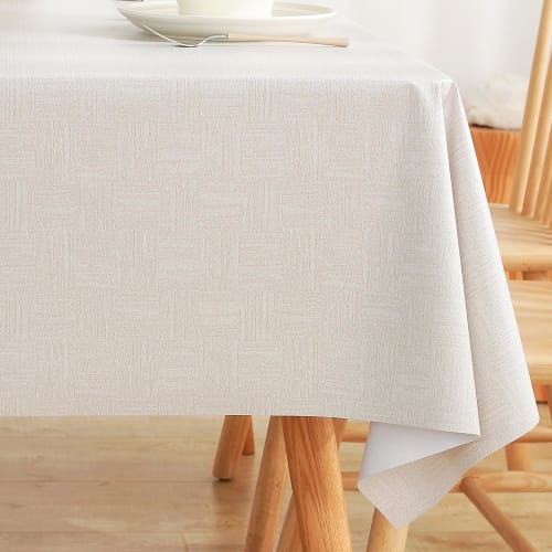 Hopeholic Vinyl Tablecloth, Stylish Water-Repellent Rectangular PVC Table Cover, Simple, Nordic Design, Waterproof, Oil-Proof, Stain-Resistant, Durabl