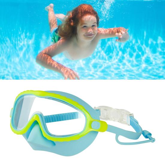 Kids Swim Goggles Anti-Leak Snork Face Guard with Nose Cover And Elastic Strap Anti-Fog UV Protection Swimming Goggles for Boys Girls Ages 3-15