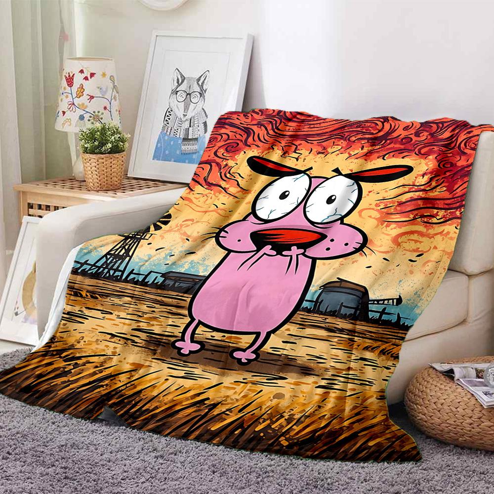 1pc Cartoon Pig Flannel Throw Blanket HD Printed Lightweight Soft Warm All Season Blanket for Sofa, Bed, Travel, Camping Machine Washable