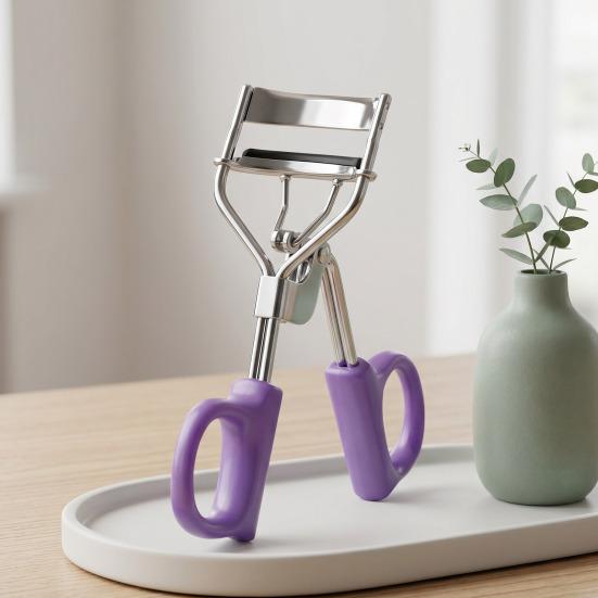 Stainless Steel Eyelash Curler with Ergonomic Handle Volumizing Precision Eye Lash Curler Natural Long Lasting Lashes Curling Tools for Women Makeup