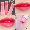 1 PC Natural Peach Lip Balm עמיד לאורך זמן טמפרטורת לחות שינוי לחות איפור שפתיים שפתון