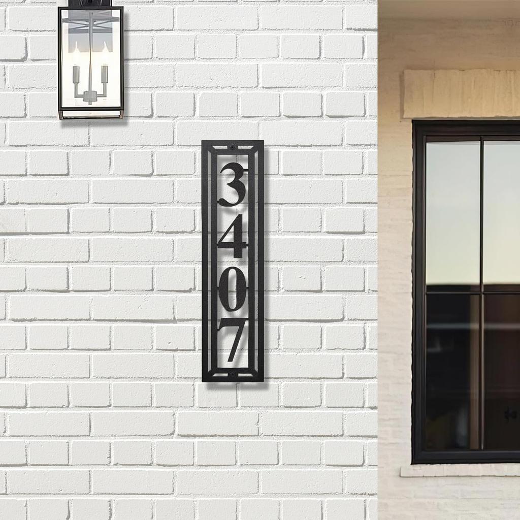 Custom Metal House Numbers Sign | Personalized Address Name Home Plaque Design | Art Decor Signs for Exterior Yard Front Door Farmhouse Entrance
