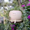 Hängender Blumentopf für Schaukelstühle, bezauberndes Aussehen, UV-beständig, dekorativer Blumentopf mit lächelndem Gesicht für drinnen und draußen