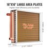 16"x 16" Heat Exchanger Water to Air 3-Row 3/8" Copper Ports 193 Fins