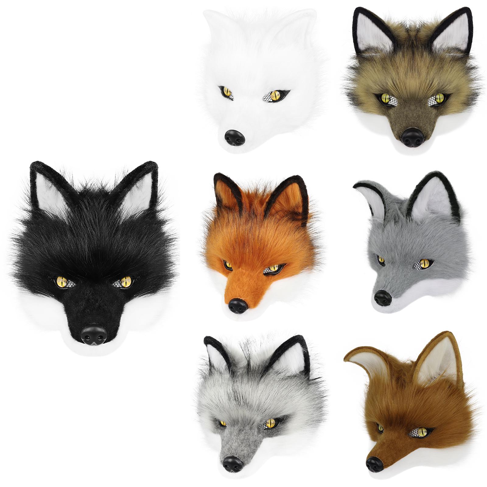 Yiran Sexy Lingerie Wolf Mask Half Face Animal Dog Fox Werewolf Masks For Halloween Party Cosplay Costume Props