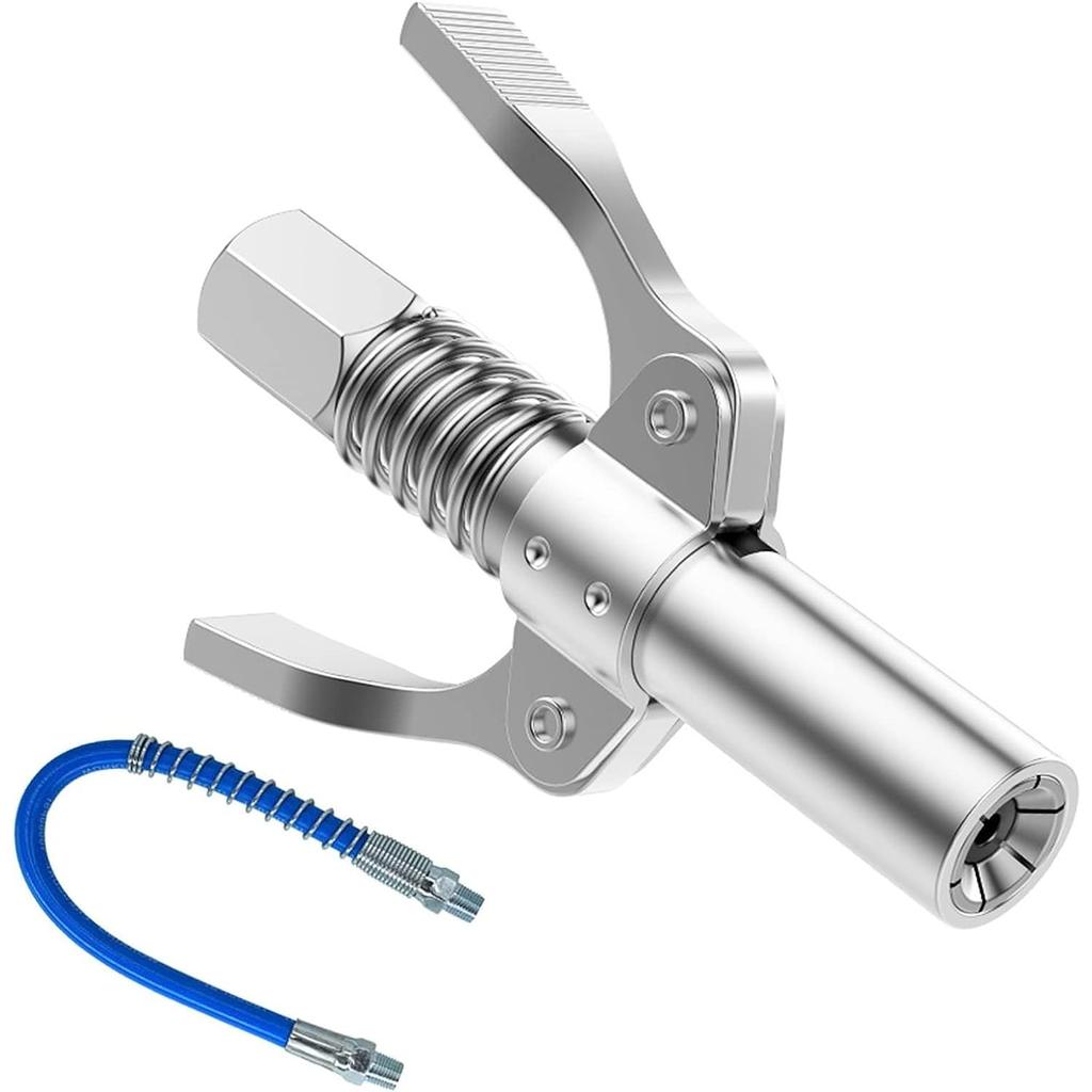 Grease Gun Clutch, Attachment, G Grease Gun Mouthpiece Coupler, Locking Pliers for All Types of Grease Guns, Easy To On And Off with 30cm Hose