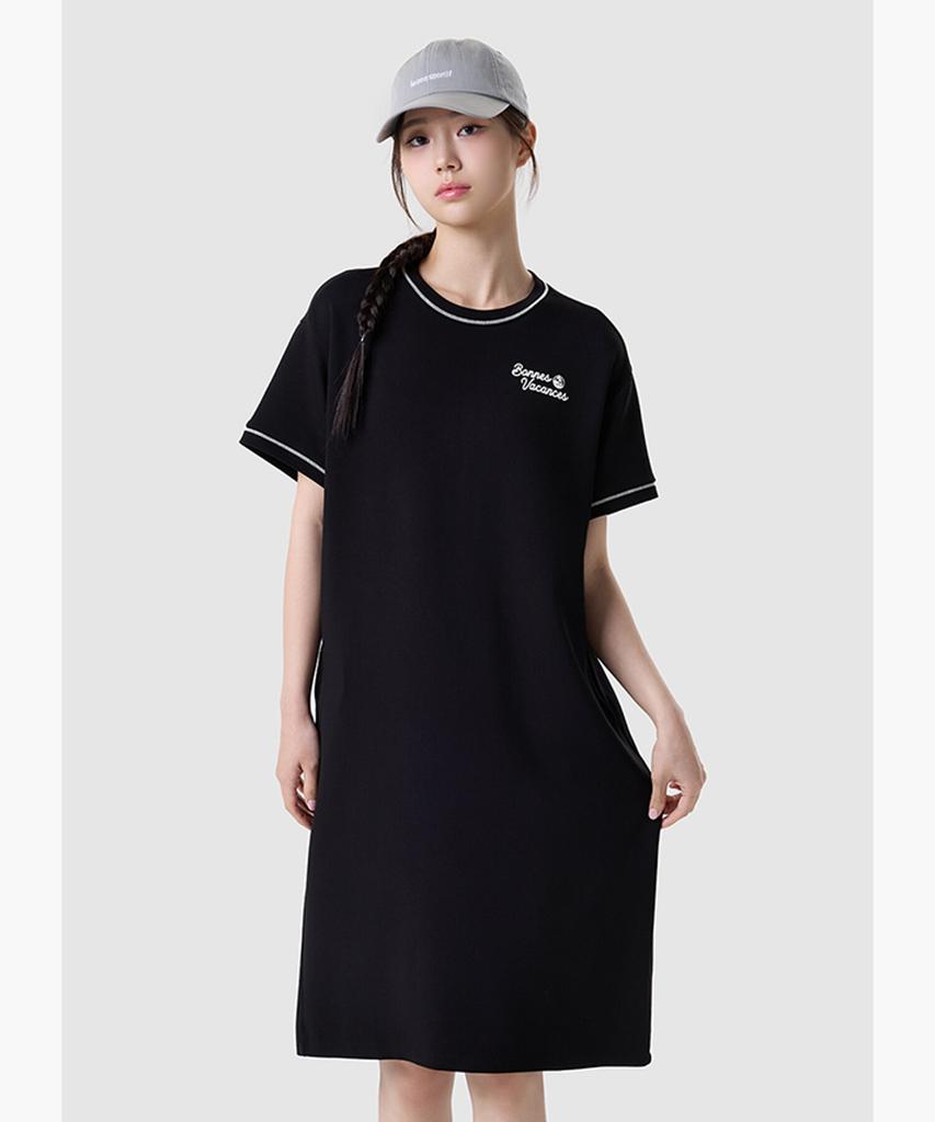 LECOQ Women'S Cool Tension Loose Fit Round Neck Dress - Black Qr222Oop61