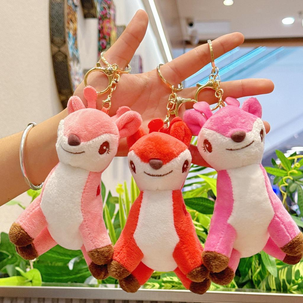 Cartoon Forest Animal Deer Plush Toy Doll Backpack Pendant